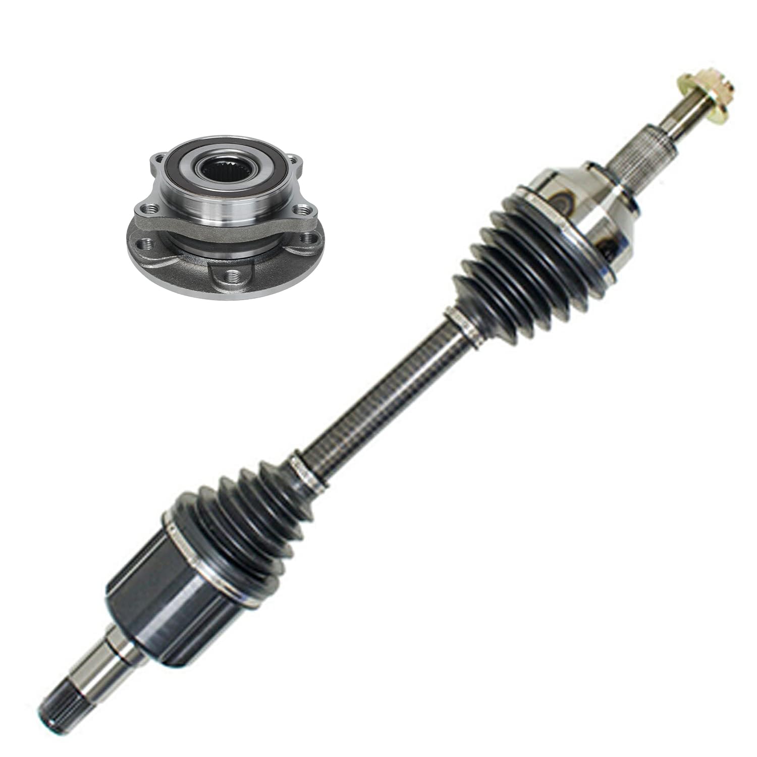 Detroit Axle - 2WD Front Left Driver Side CV Axle Shaft + Wheel
