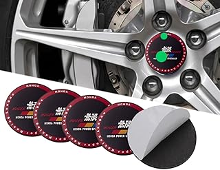 56mm Car Wheel Hub Cover Kit Adhesive Dust Rust Waterproof Wheel Rim Decoration Sticker Accessories Compatible with HON?? Power - KaberTrade