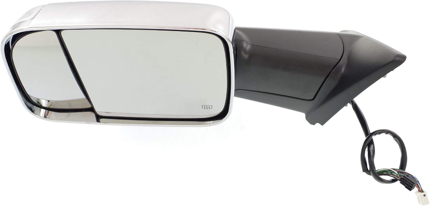 Compatible with Ram 1500/2500/300 Truck Tow Mirror Power Heated w/Signal, Puddle Lamp Left Side