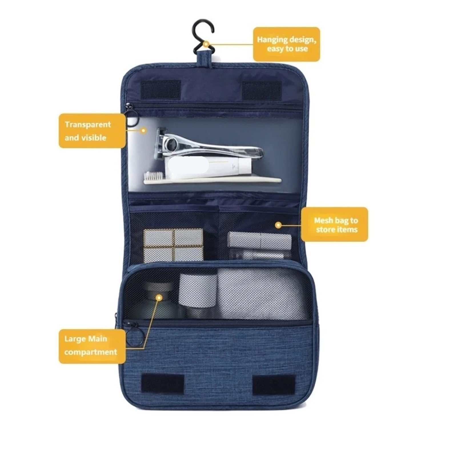 Neceser De Viaje Neceser portátil con gancho colgante impermeable for mujer, bolsa de almacenamiento de cosméticos for baño, estuche de maquillaje de viaje de gran capacidad for hombre Para Viajar(Gre