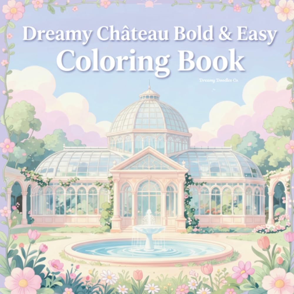 Dreamy Château Bold & Easy Coloring Book: Cute dreamy château bold and easy coloring book