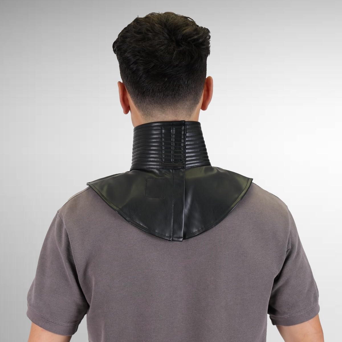 Guarnizione collo costume cosplay armatura casco accessorio a coste nero ghetta