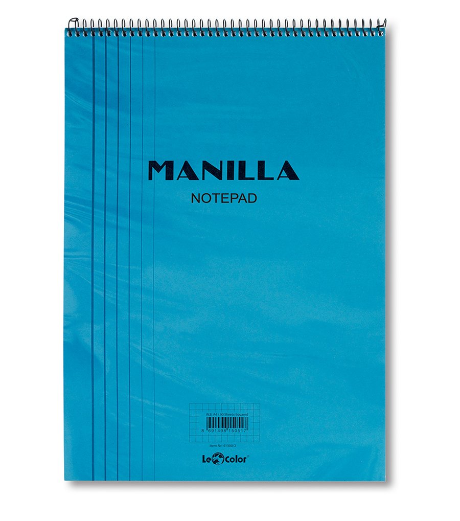 Lé Color 41300/1 Manila Notepad Yumuşak kapak, 1.hamur kağıt Spiralli, Mavi