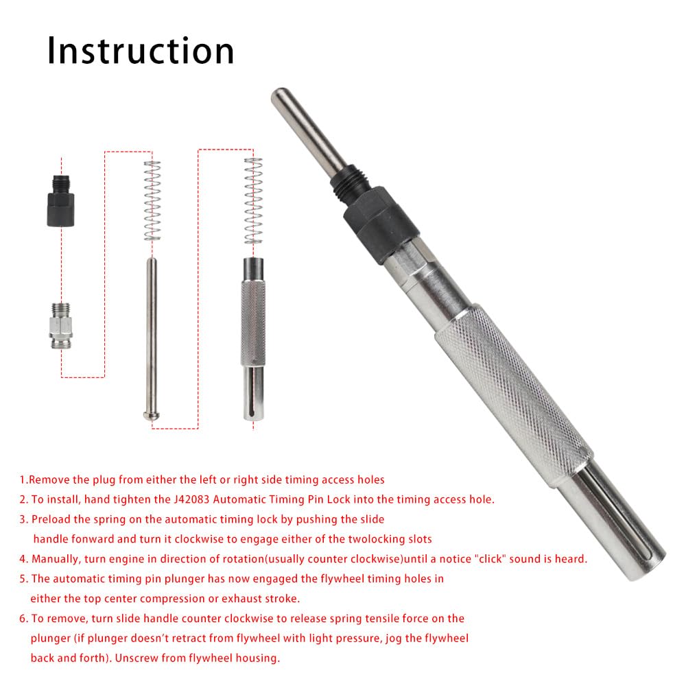 Bentolin J-42083 Automatic Timing Pin Come With 9U-7227 Injector Height Adjustment Gauge Tool W/Engine Barring Socket For Caterpillar CAT 3406E C-15 - View #5