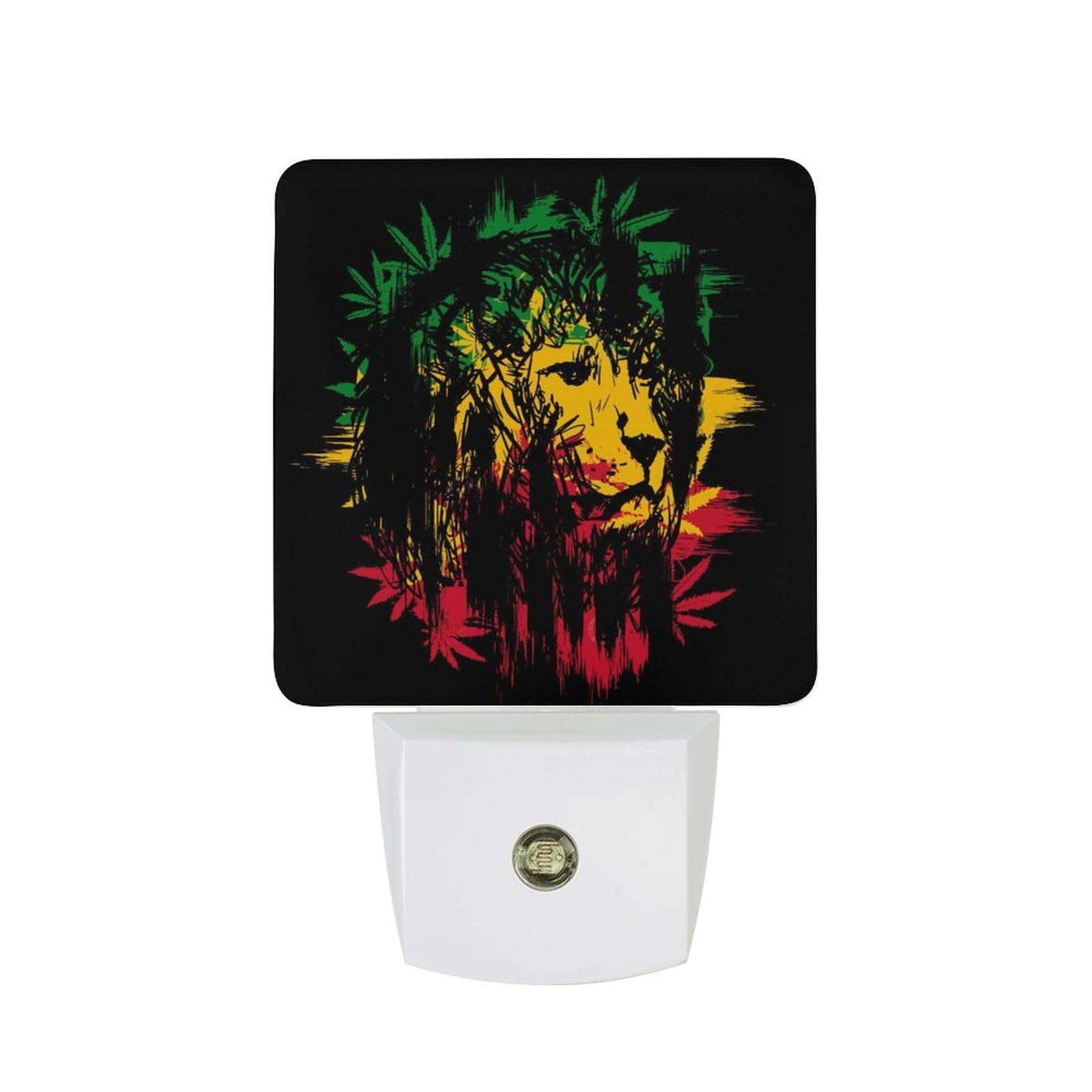 Nqrxadcrt Style Rasta Lion Night Light Plug In Wall Lights Bedside Lamp Bedrooms Home Hallways Decoration