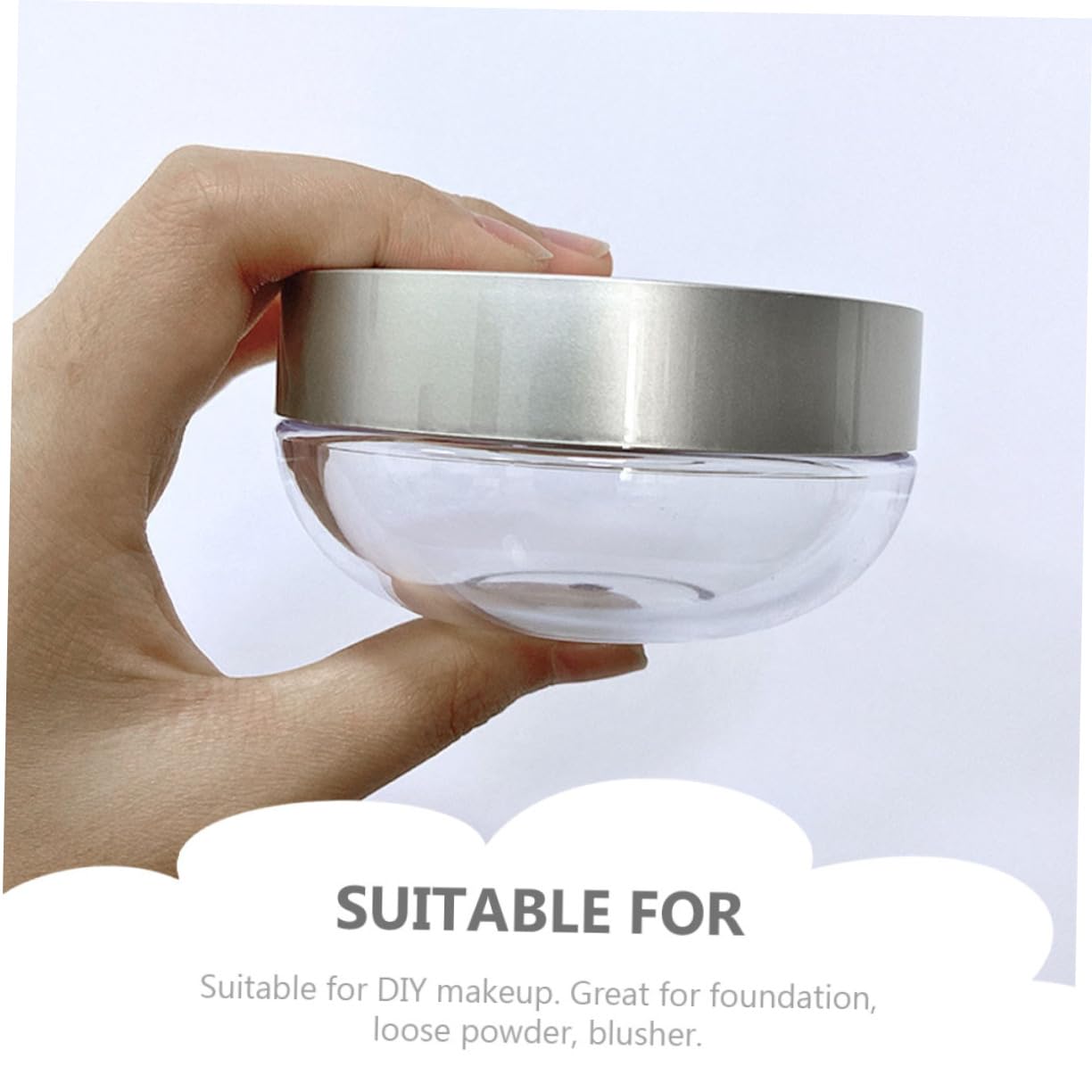 BESTYASH Diy Beauty Tool Pc Cosmetics Powder Box Elastic Mesh Lid for Loose Powder Blusher Foundation Compact Portable