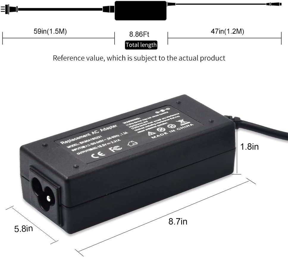 45W 19.5V 2.31A AC Adapter Laptop Charger for Dell Inspiron 11 13 14 17 15 3000 5000 7000 Series Inspiron 3147 3168 5378 7348 7352 7353 7378 3558 3567 5555 5559 7558 5755 5759 Power Supply Cord : Electronics