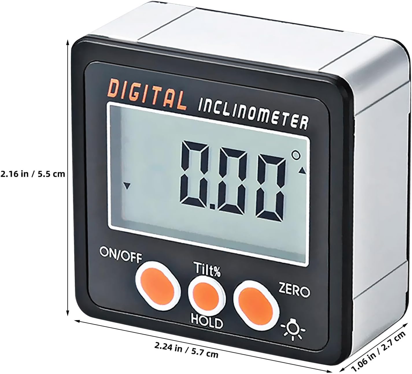 Gadpiparty Digital Angle Finder High Precision Electronic Inclinometer with Magnetic Base Aluminum Frame Digital Angle for Woodworking Construction and Mechanical Use