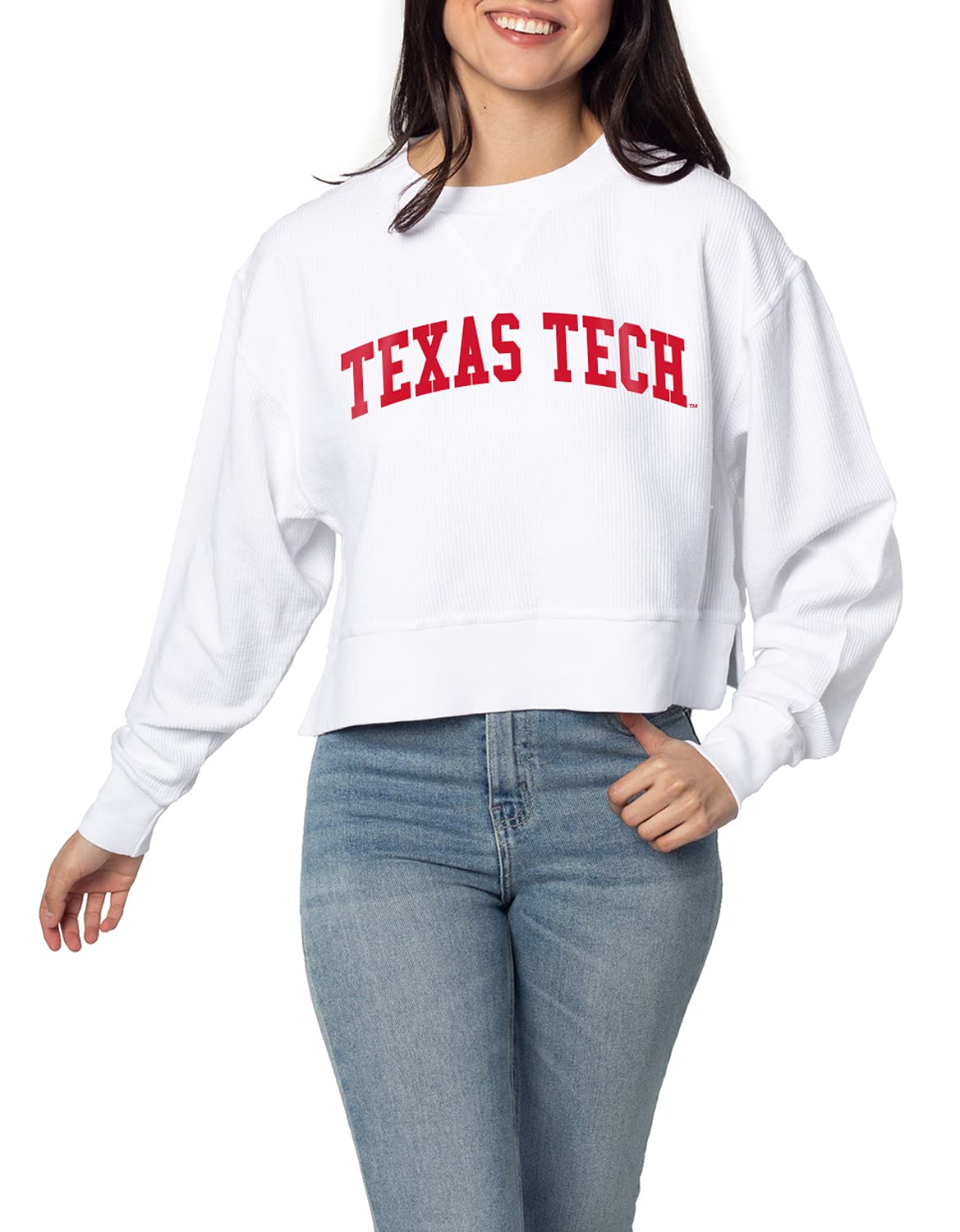 chicka-d NCAA womens Corded Boxy Pullover