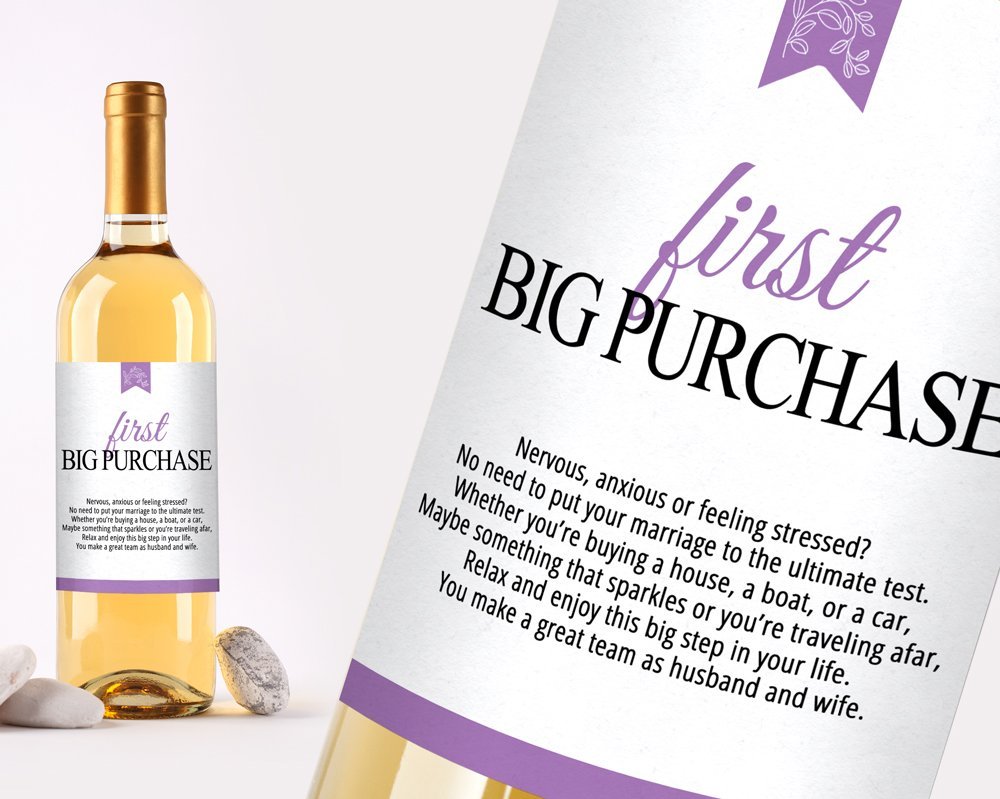 Marriage Milestones Wine Bottle Labels, Set of 5 Waterproof Wine Bottle
