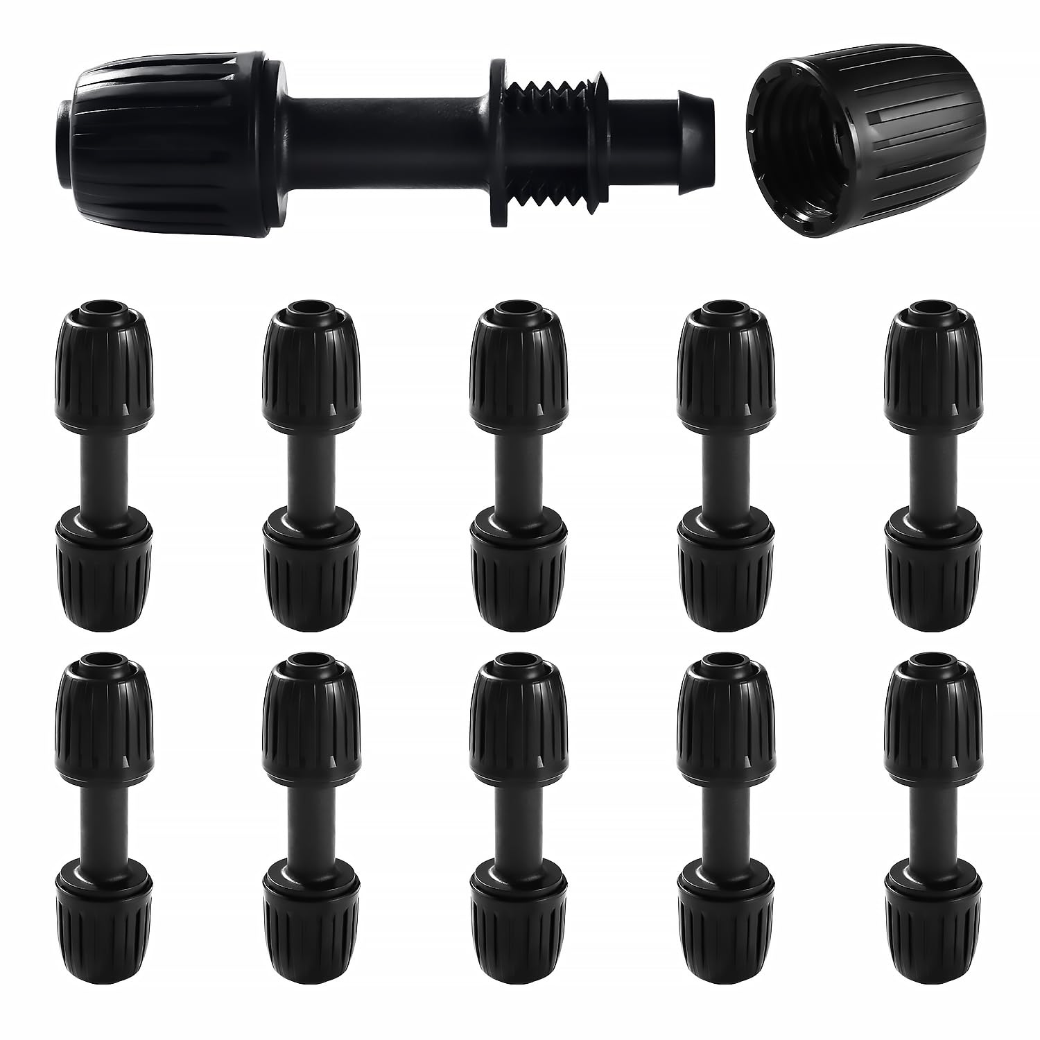 VooGenzek 10 PCS 16mm Drip Irrigation Fittings, Lock Barbed Straight Connectors, Drip Tubing Barbed Connectors