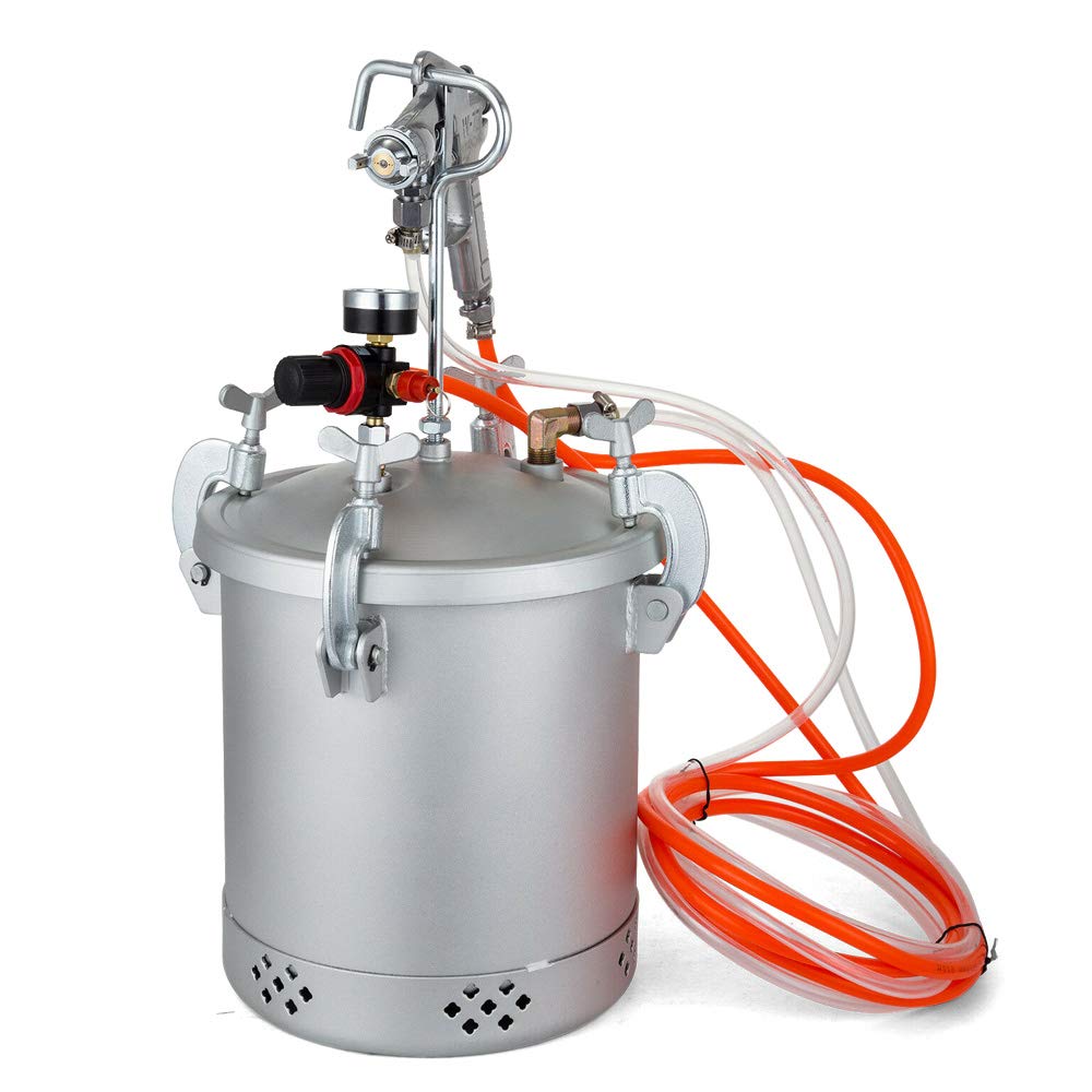 System de pulverización de Pintura de 10 L, depósito de Pintura de 60 PSI, Soporte para Pintura con Boquilla estándar de 3 mm para aplicar Pintura al Agua, Manchas, Barniz, Superficies Finas para