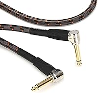 Vista 6 de Roland Gold Series 1/4" Angled/Straight Cable de audio para instrumentos 5 ft. Black