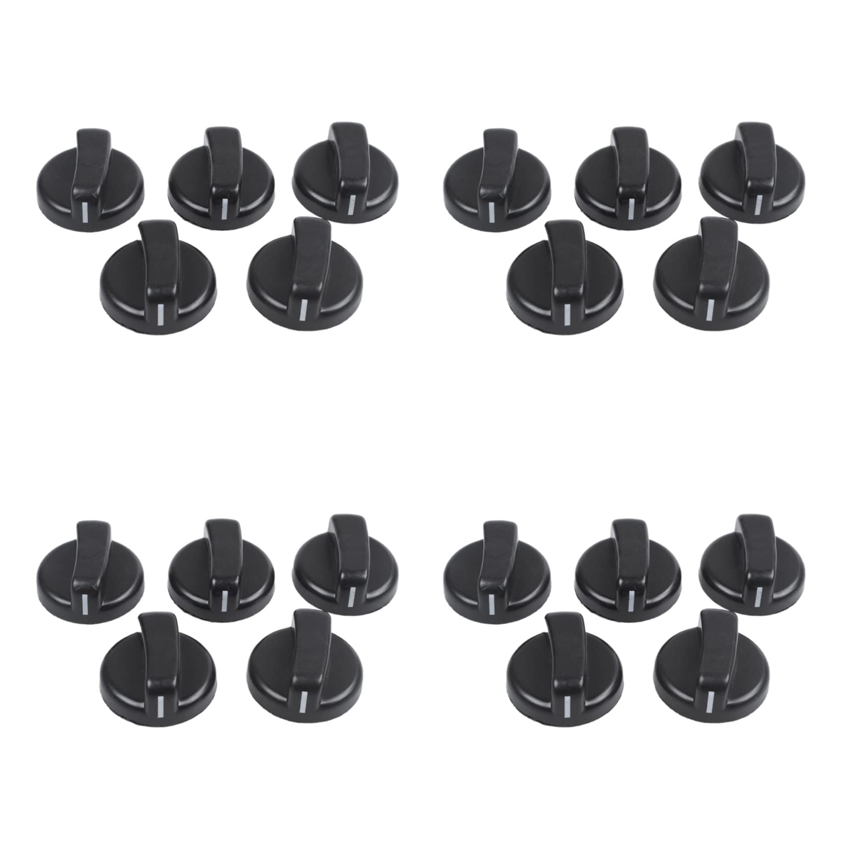 Jnchdghwa Black 20 Pcs Kitchen Plastic Gas Stove Cooker Control Knobs
