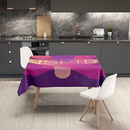 Miniatura 2 de Arte colorido degradado abstracto del alfabeto inglés, manteles para mesa de 6 sillas, mantel de picnic, cocina, comedor, 52 x 70 pulgadas