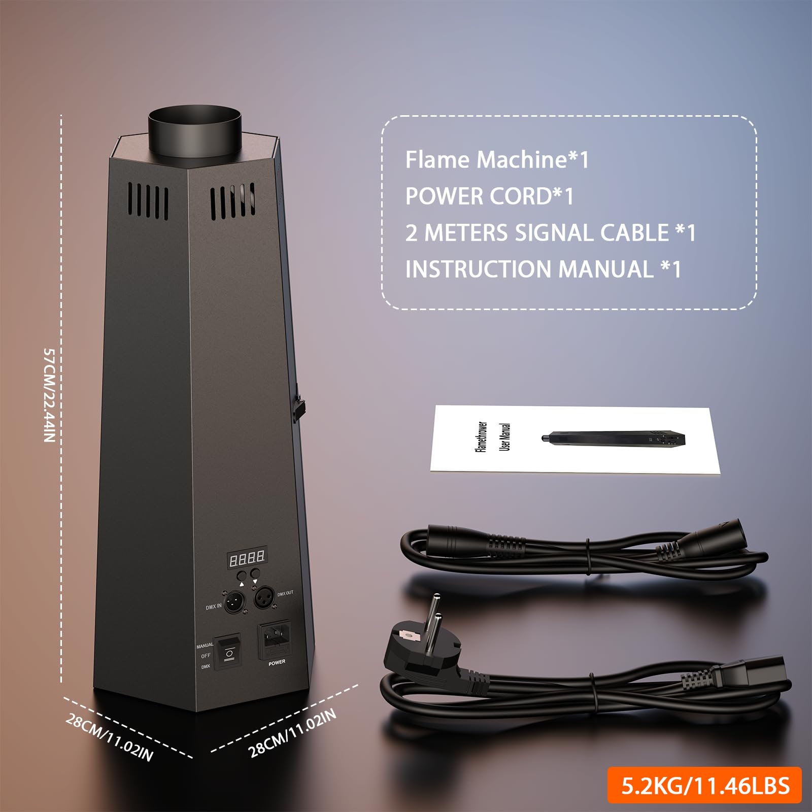 Proyector de llamas DJ Jet Flame de 150 W con control DMX, ideal para conciertos, espectáculos, fiestas, Halloween, Navidad y eventos deportivos