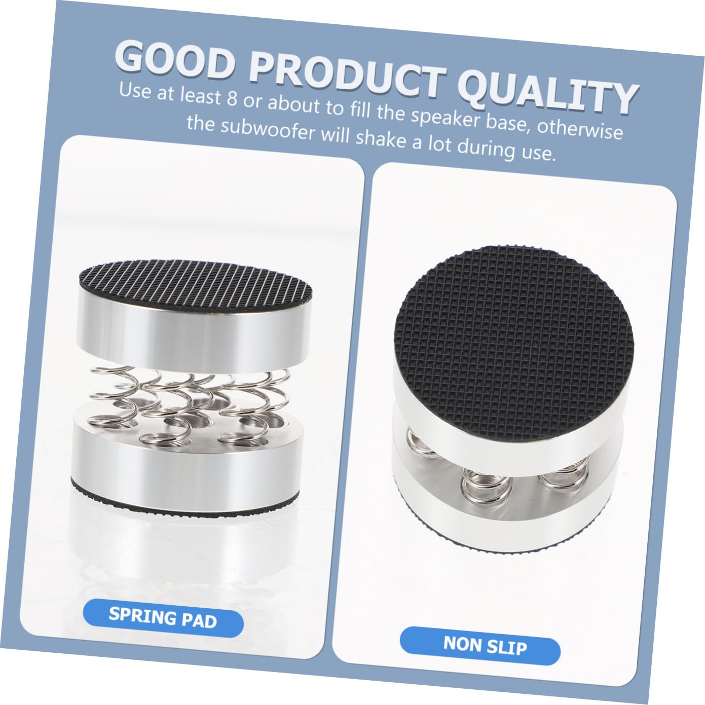 SHINEOFI 4 Pezzi Piedini a Molla per Altoparlanti Antivibrazione in Lega di Alluminio e Gomma, Supporto Shockproof Elegante per Smart Speaker da Scrivania e Ktv