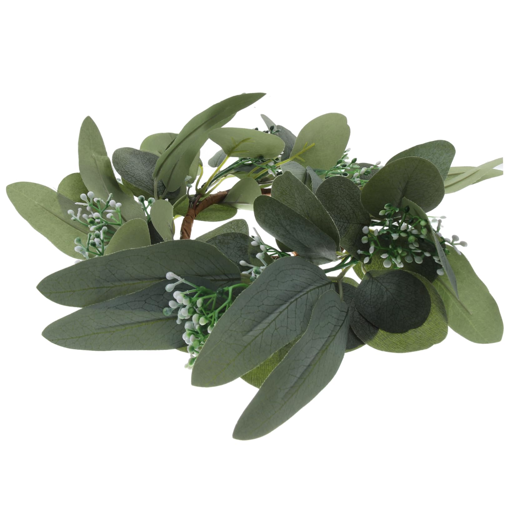 Alipis 5 Stück Eukalyptus Kerzenring Kranz Künstlicher Blätterkranz für Tischdekoration Geeignet für Hochzeiten Partys Weihnachten und Romantische Anlässe
