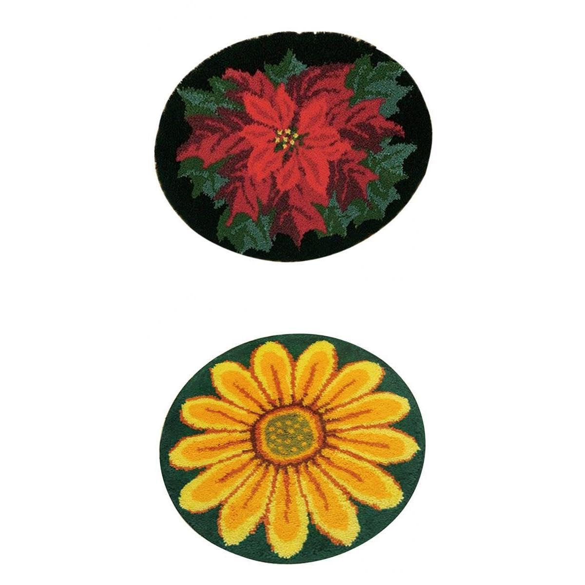 SNAPPSY Latch Hook Kits Rugs DIY Flower Craft Needle Embroidery Rugs for Beginner