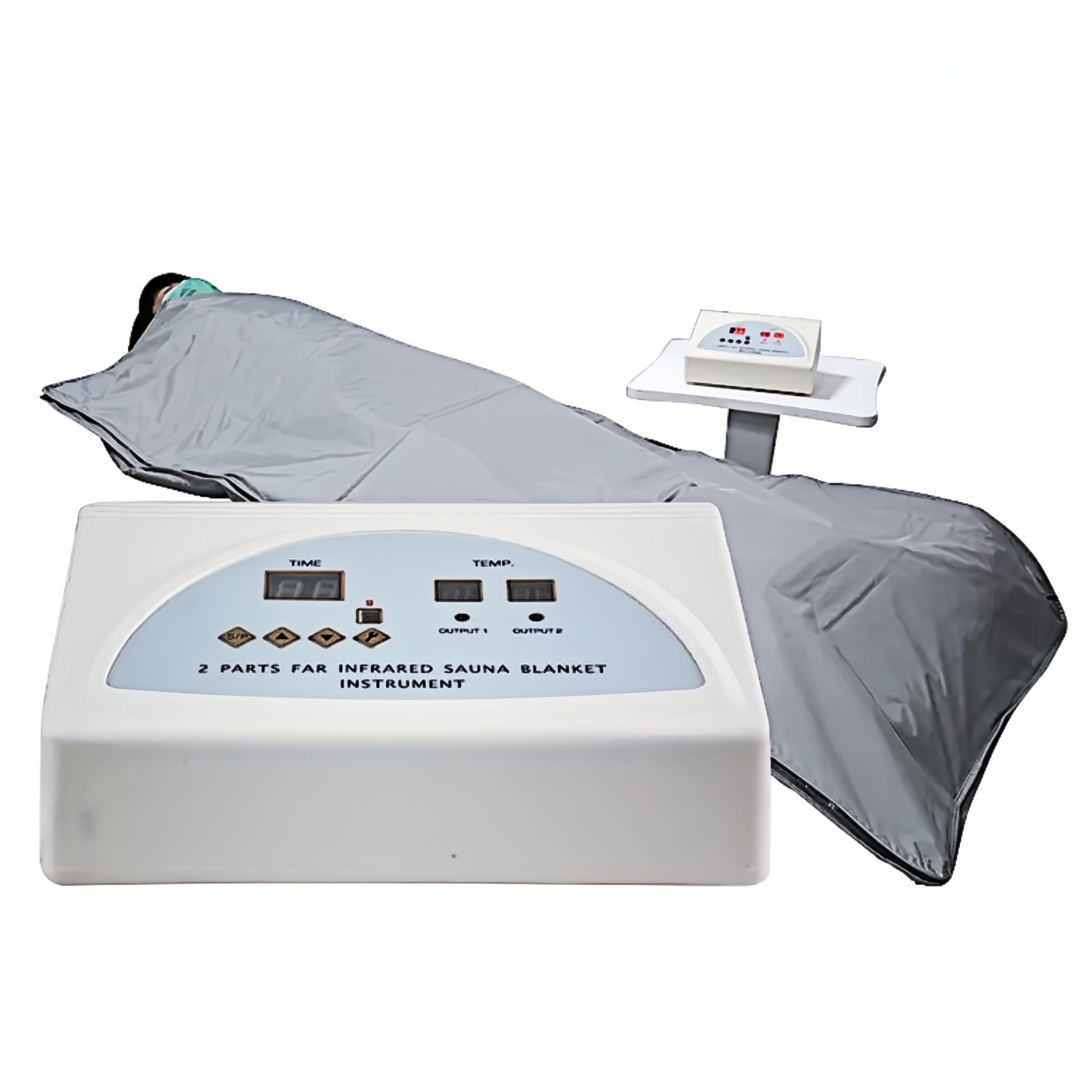 Bricoloco Manta sauna de calor infrarrojo para reducir la grasa corporal -650W y 2 zonas de calor 35-80 °. Sauna relax adelgazante sencilla y segura. Alivia tensión muscular
