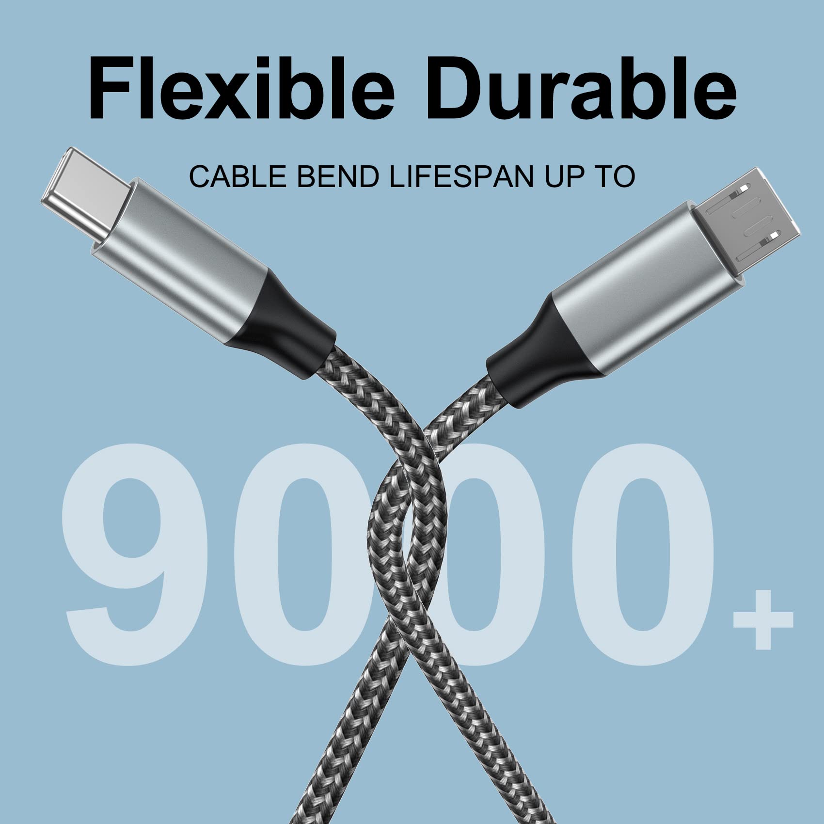 RAVIAD Multi Cavo di Ricarica, 3 in 1 Multiplo Cavetto [2Pezzi, 1.2M] Micro USB Tipo C Lightning Nylon Intrecciato Cavo di Ricarica USB per Samsung S24/S23/S22, iPhone, Huawei P30/P20, Xiaomi, OnePlus