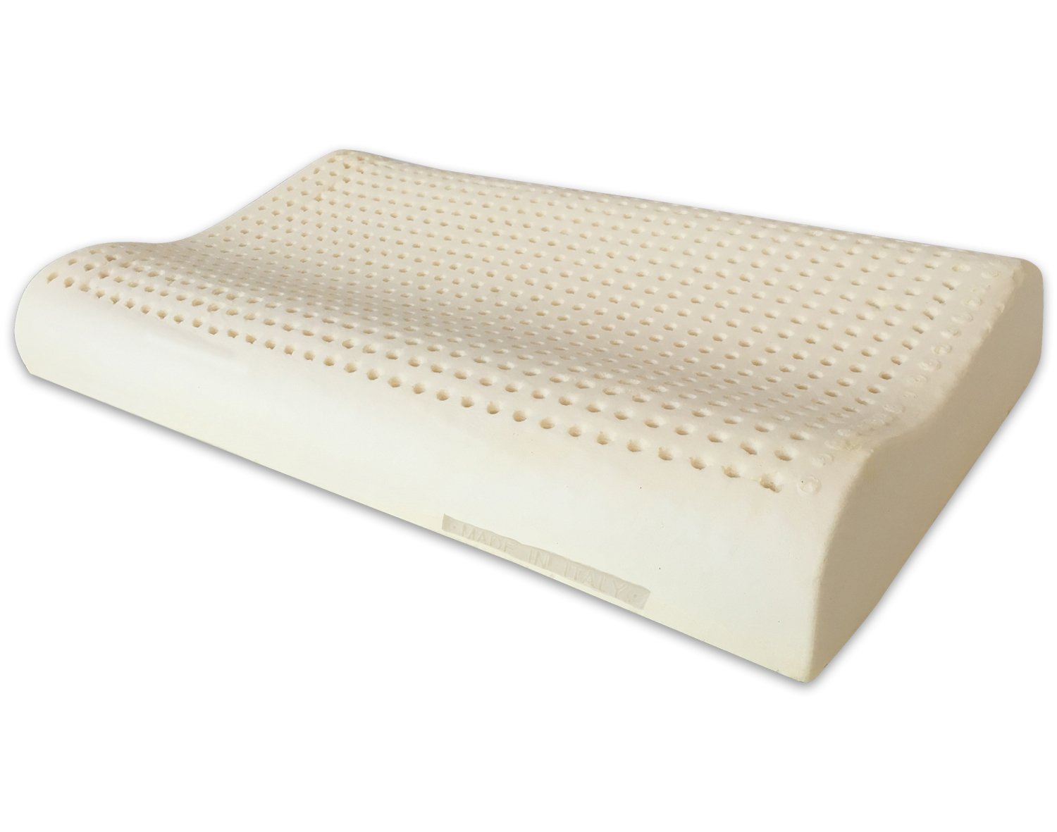 Marcapiuma - Pillow in Natural Latex Double Wave Model - Latex Pillow Perforated Ultra Breathable Natural and Healthy Rest - Maximum Ergonomic Antibacterial Comfort - 100% Made in Italy