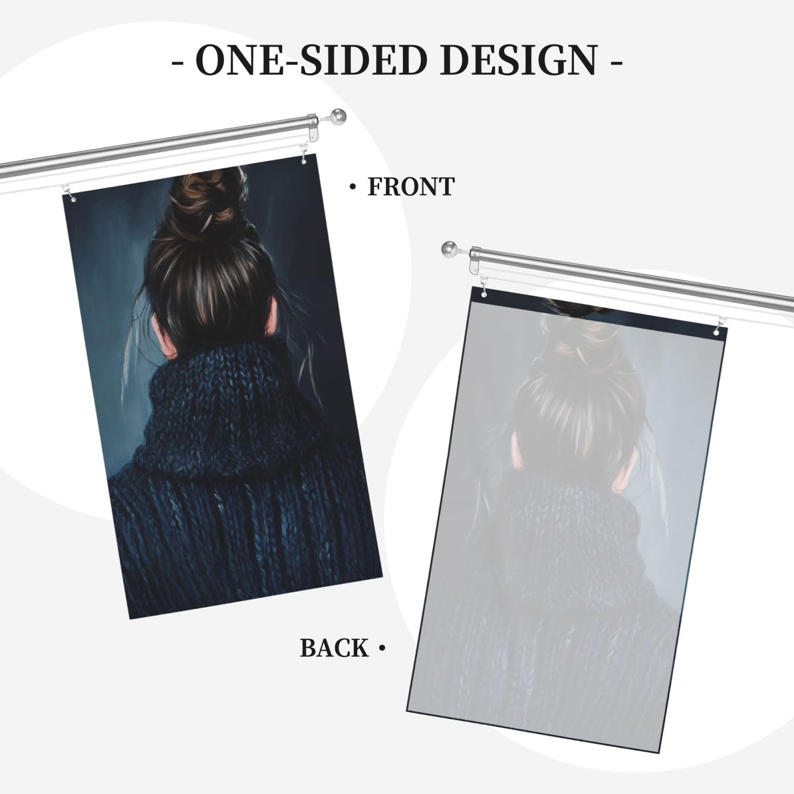 Abstract Woman Back Aesthetic Yard House Flags,3x5 Ft Season Greeting Banner With Grommets Indoor Outdoor Party Home Decorations