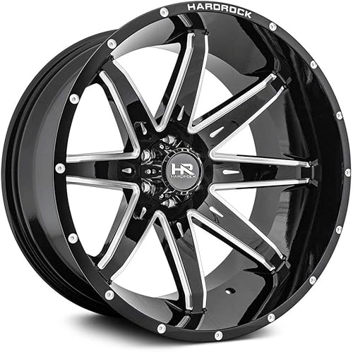 Hardrock Offroad Wheels H502 Dolor XPOSED - Rueda personalizada - 20 x 12, desplazamiento -44, patrón de pernos de 5 x 150, cubo de 4.343 in - Negro