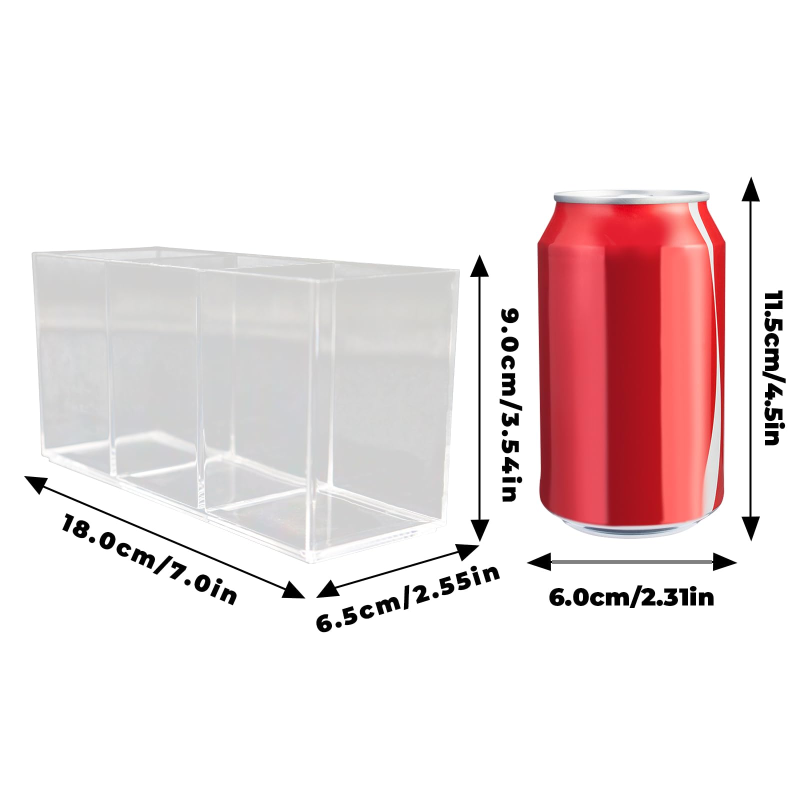 BingegePet Acrylic Kitchen Utensil Holder, Cutlery Caddy with 3 Sections of Storage, Cutlery Organizer for Forks, Knives and Spoons