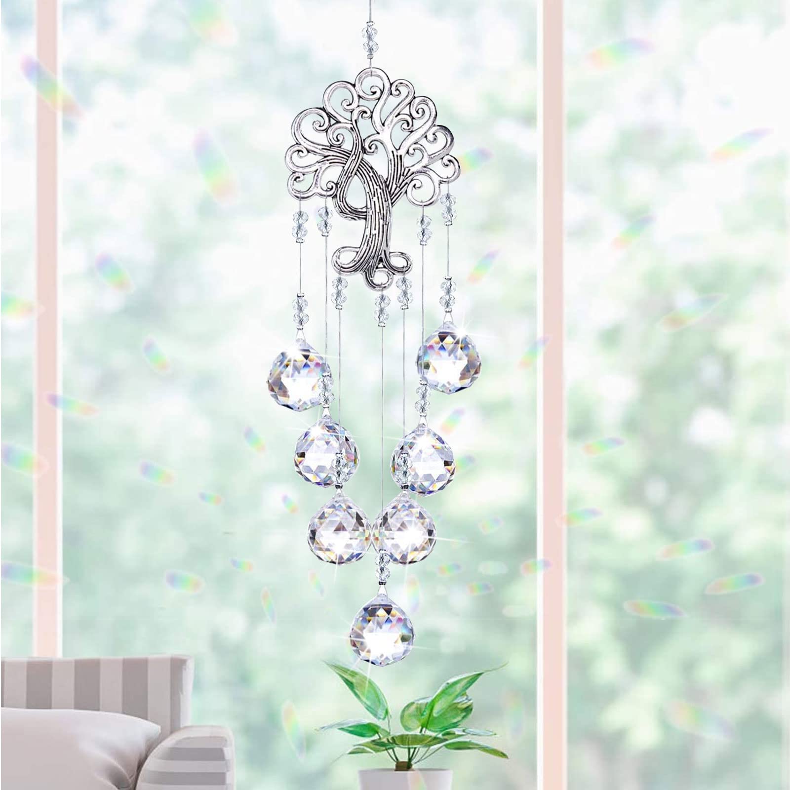 Acchiappasole A Forma Di Cuore In Cristallo K9 – 2 Pezzi Con Corda Rossa – Decorazione Feng Shui Per Finestre
