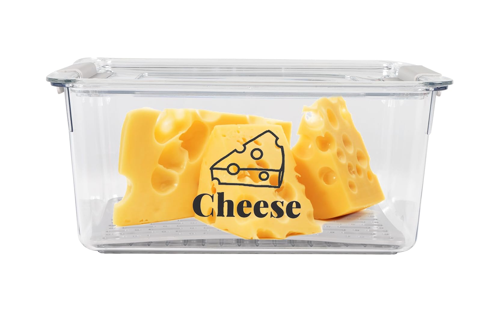 ZoeQide Käsebox Mit Timer 15,5cm - Transparente Aufbewahrungsdose Für Kühlschrank