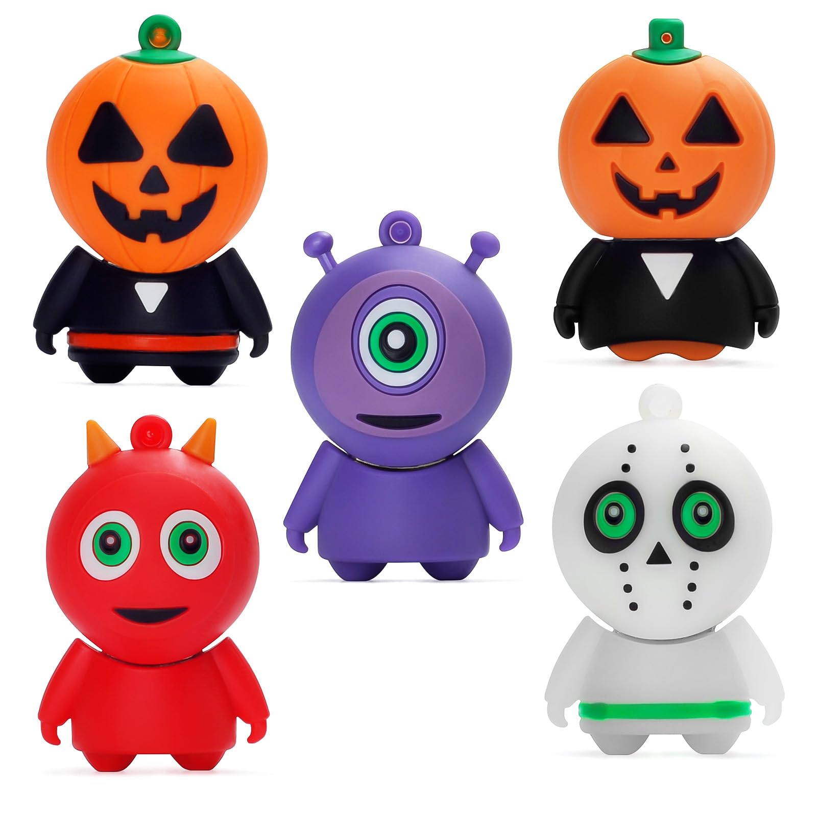 Chiavetta USB da 16 GB Modello di Halloween Confezione da 5 Pezzi, BorlterClamp Pen Drive Scheda di Memoria, Regalo di Halloween per Famiglia e Amici