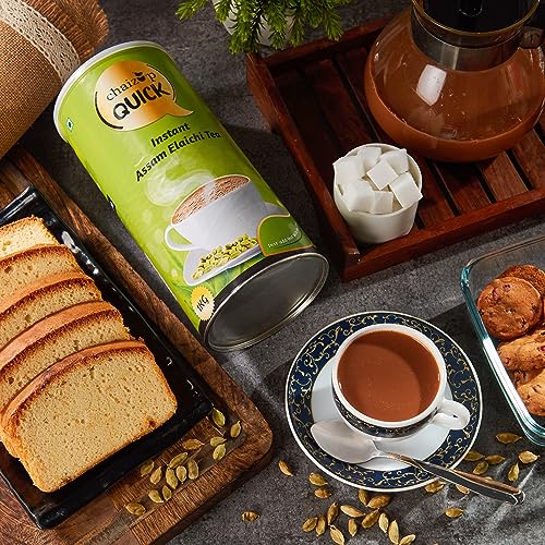 Image of Chaizup Quick 1 Min Instant Assam Elaichi Tea Premix - 1kg Can | Assam Elaichi Tea Flavours | Approx. 72 Servings | 1kg