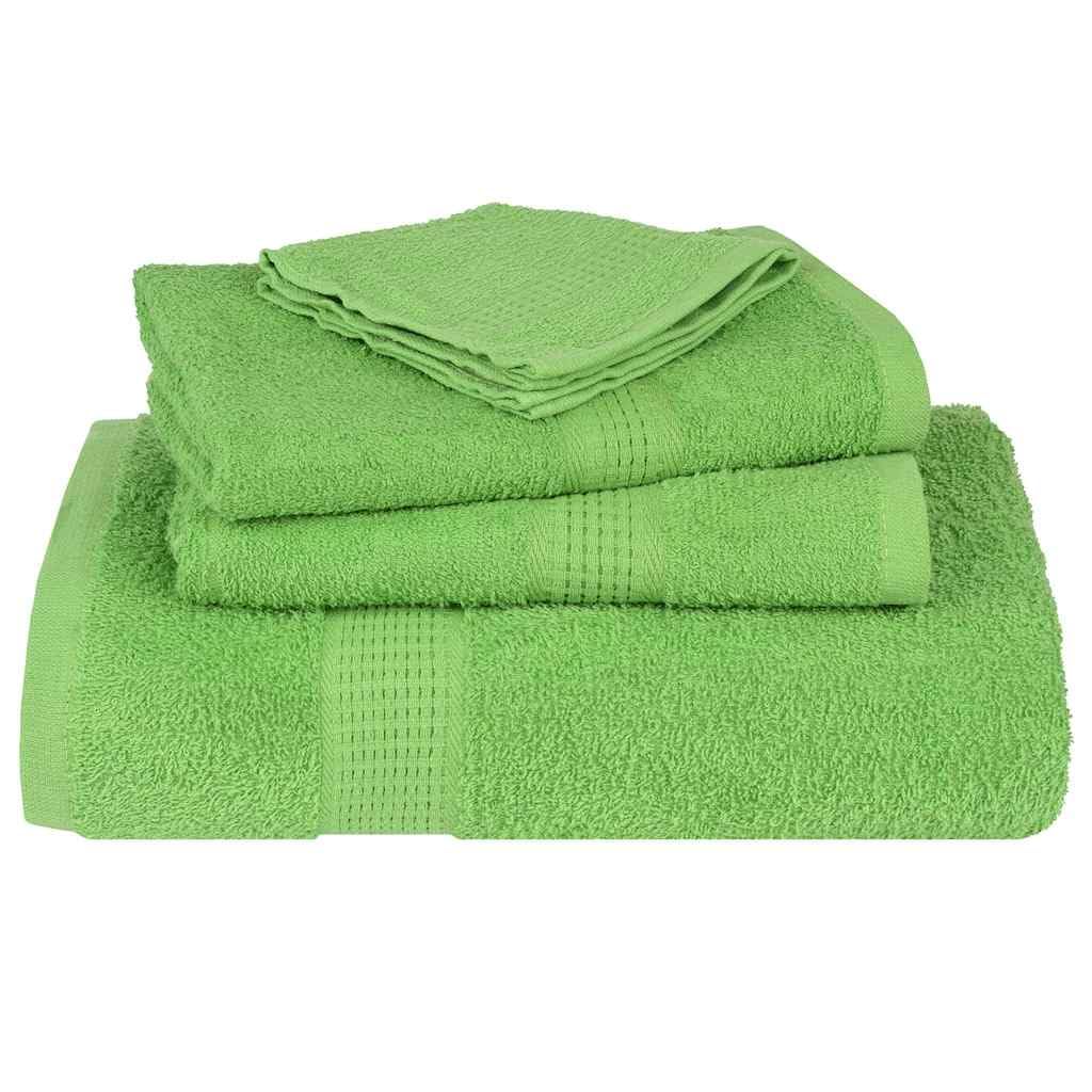 Set di 12 asciugamani Frog, in cotone, soffici asciugamani per bagno e ospiti, assorbenti, 360 g/m², colore: verde mela
