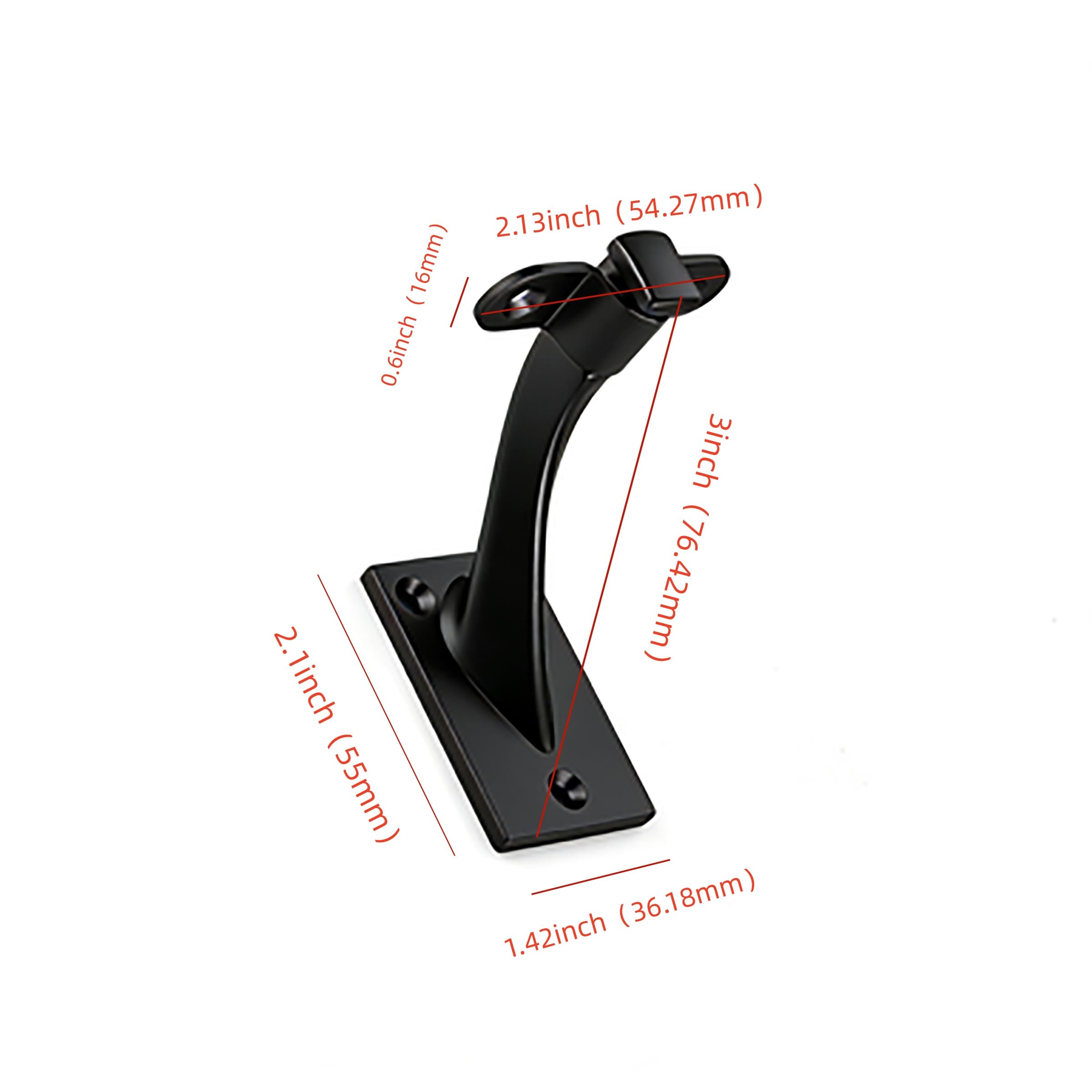 KHTUMEWARE-KH364 Matte Black Handrail Brackets 2-Pack in Matte Black — KHTUMEWARE