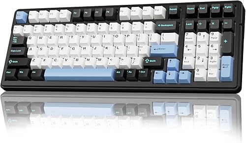 AULA Teclado mecánico inalámbrico F99, triple modo BT5.02.4GHzUSB-C, teclado personalizado intercambiable en caliente, interruptores lineales