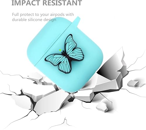 Miniatura 2 de Compatible con funda de mariposa AirPods, a prueba de golpes, funda de silicona 3D para Airpods 2 y 1, funda de carga para mujeres y niñas, regalo