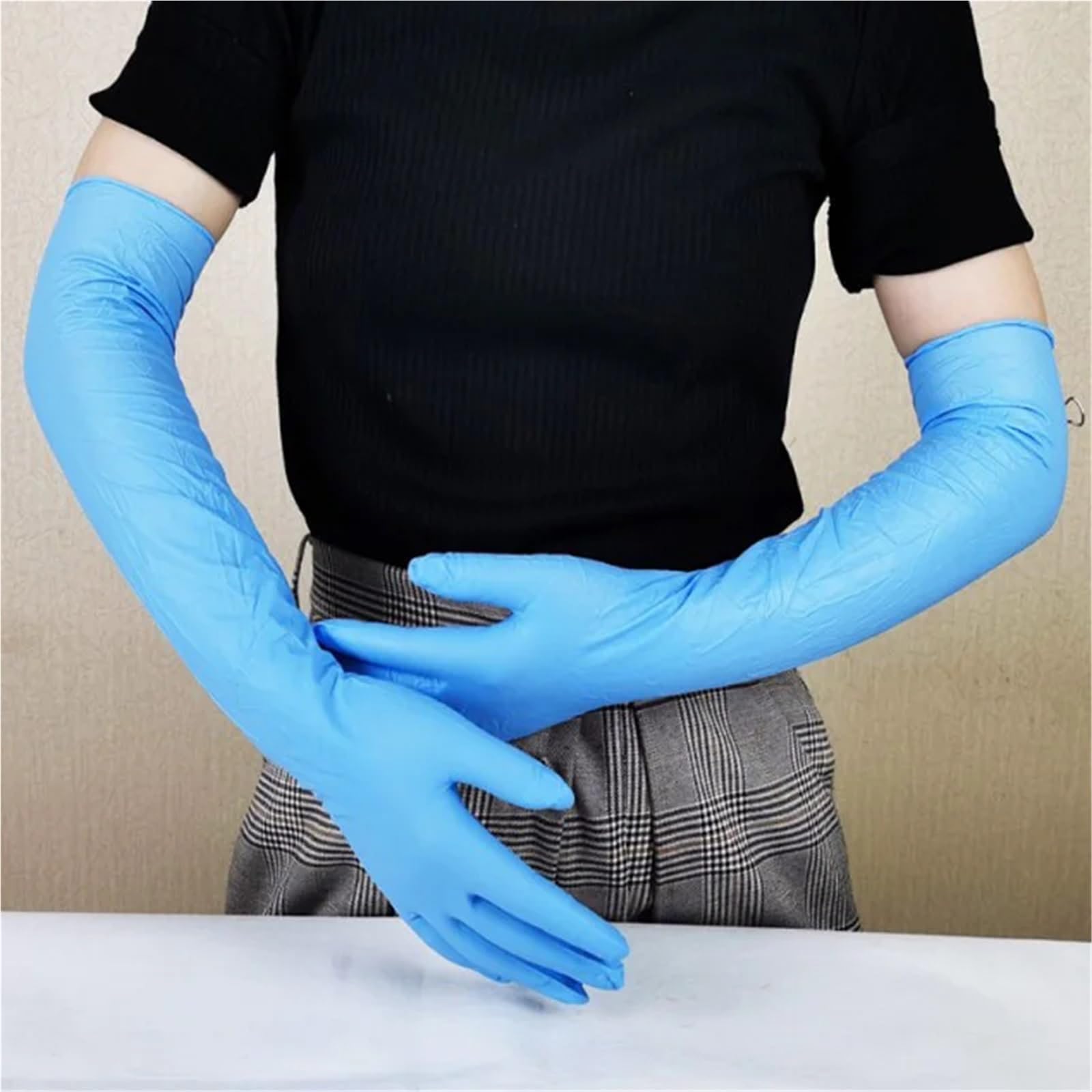 Clean Long Rubber Flexible Waterproof Dishwashi Acid And Alkali Resistant Kitchen No Deformation Tools Nitrile Gloves per cucina, lavaggio stoviglie, bagno(S)
