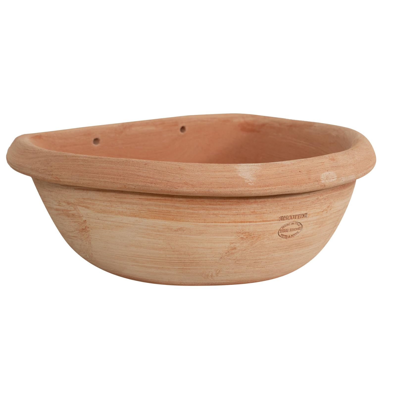Biscottini Bañera para fuente de jardín de terracota Fuente de pared de exterior Fuente de pared Made in Italy lavabo decoración pared