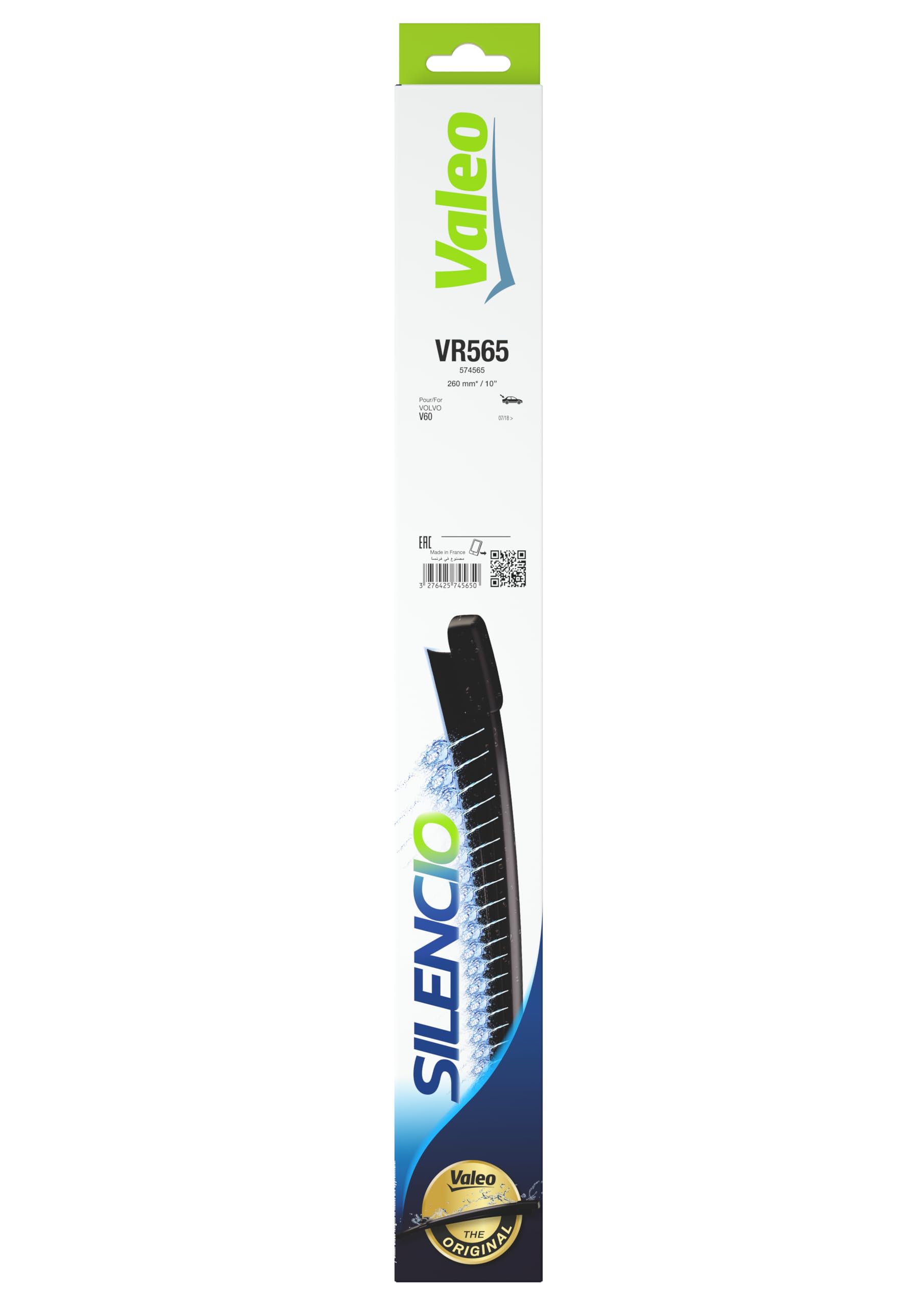 Valeo Silencio 1x AquaBlade Limpiaparabrisas VR565 - Trasera - 260 mm