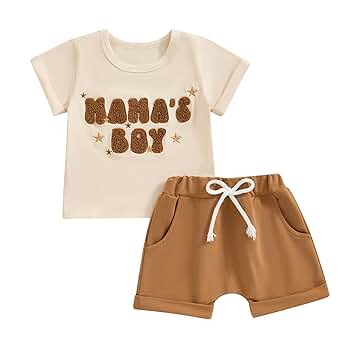 Amazon.com: GINEVSAL Mamas Boy Baby Clothes Toddler Baby Boy