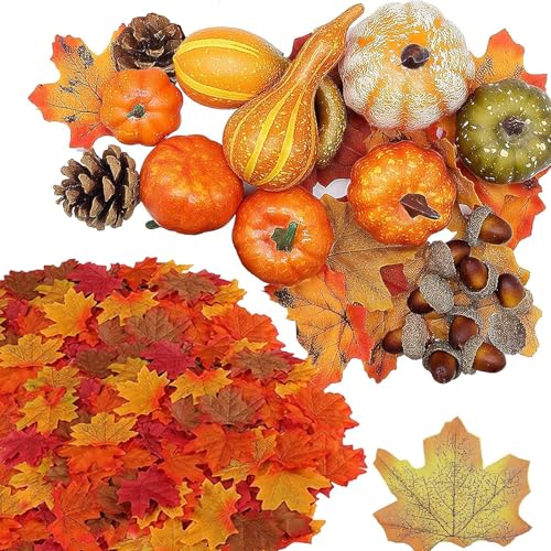 120 Stück Herbst Dekoration Set, künstliche Kürbisse,...
