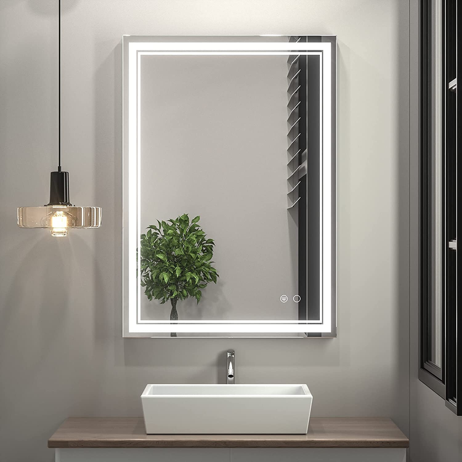 Buy Hybddy Bathroom Mirror LED Vanity Mirror with Lights Warm+White