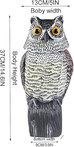 Miniatura 2 de Cabeza de búho Gardaner, giratoria, espantapájaros natural para el control de aves