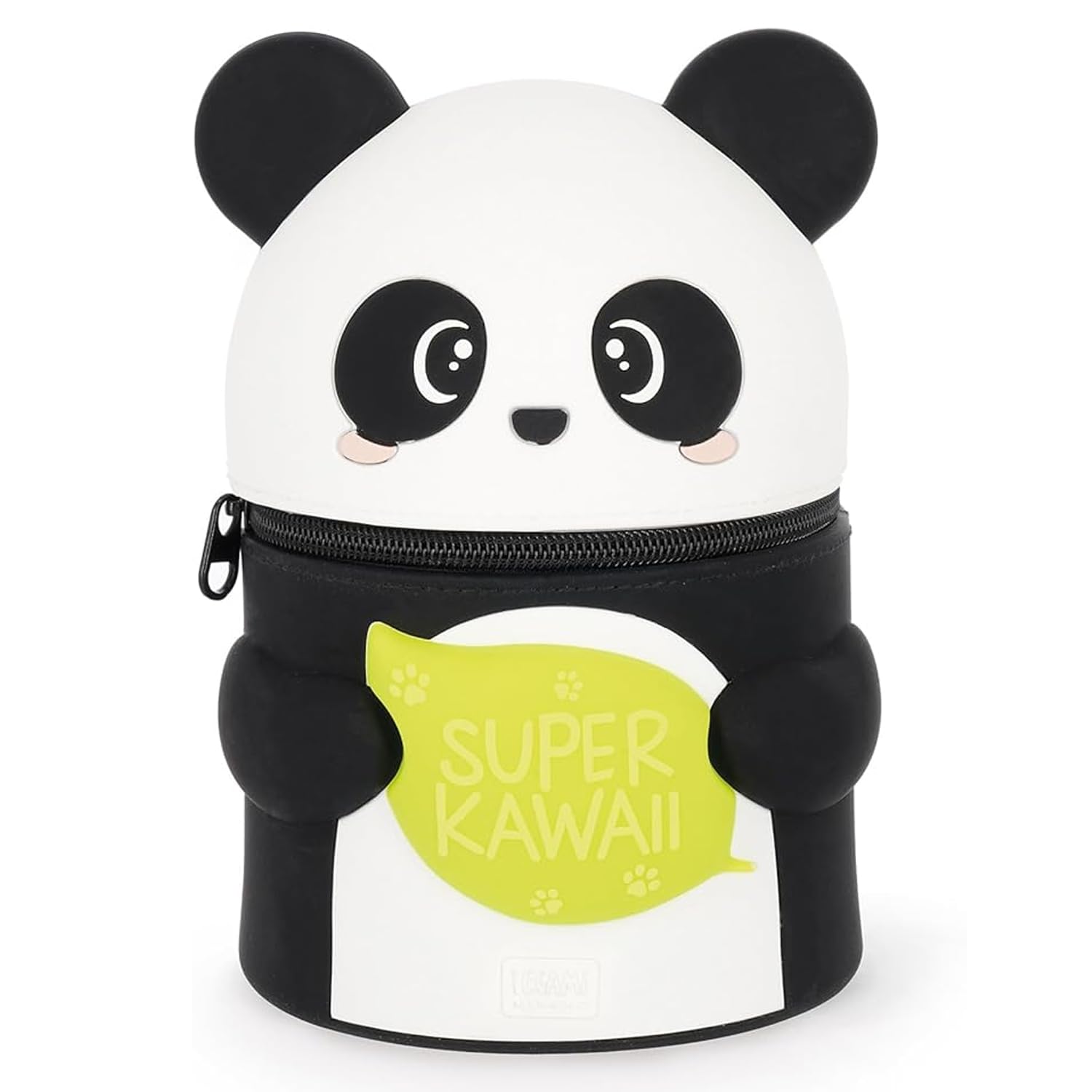 LEGAMI Super Kawaii Schreibtisch-Stifthalter aus weichem Silikon + Set aus löschbaren Stiften | Panda Edition | 100 Stifte mit wärmeempfindlicher löschbarer Tinte, Farbtinte und Schaftdesign