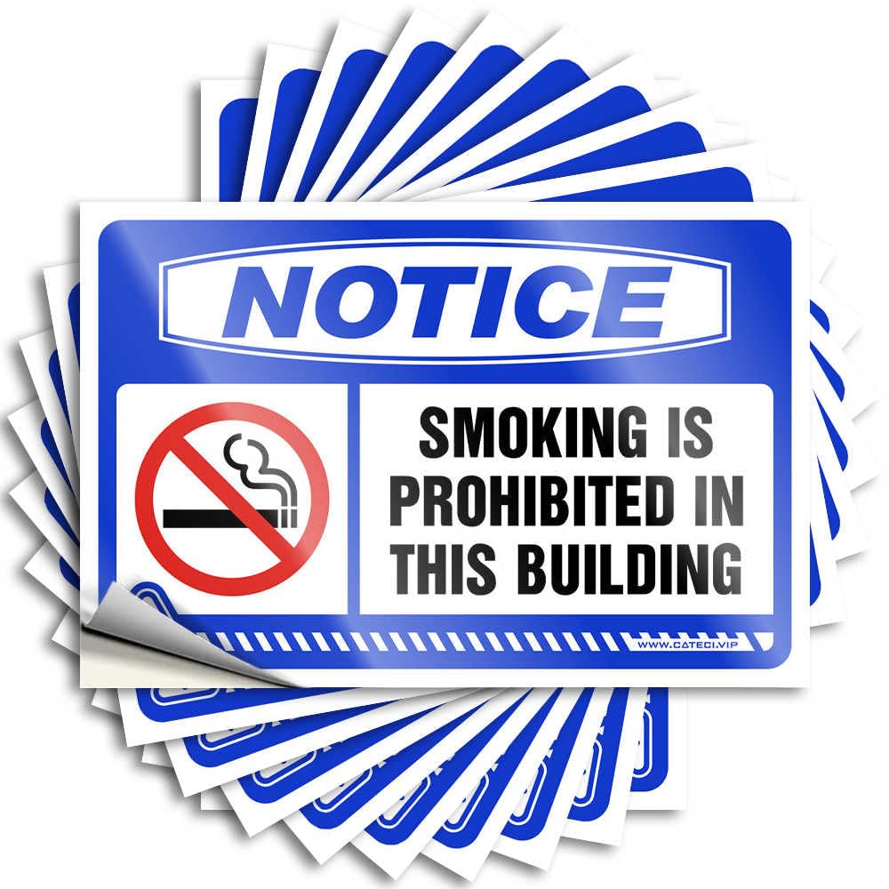 Stickers Bath Decor Vinyl Sticker | Notice Smoking is Prohibited in This Building Winter for Gamers Use(6X9CM)