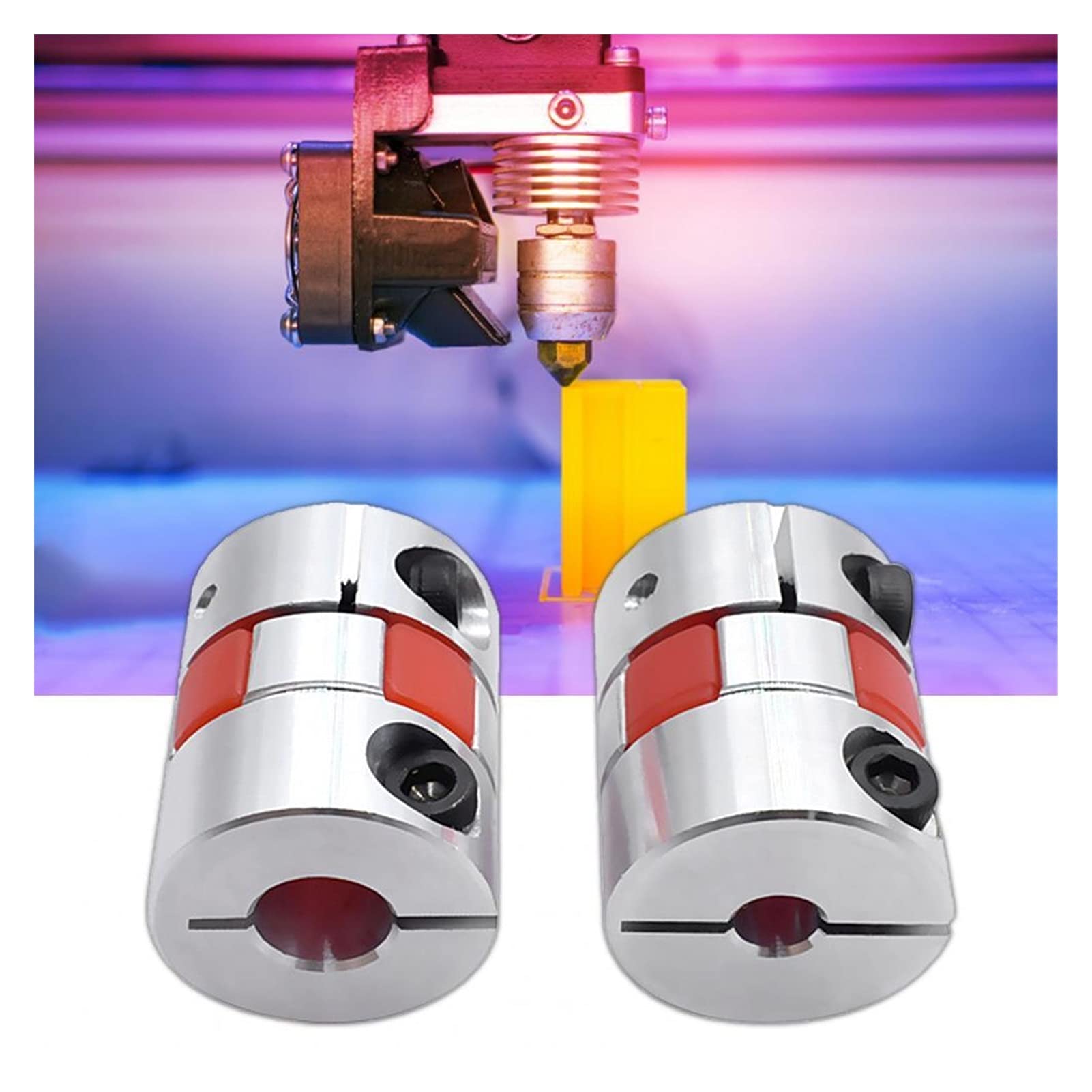 WAAZVXS Coupler Shaft Coupling Flexible Aluminium Alloy Coupler for 3D Printer Motor Jaw (Inner Diameter : 2)