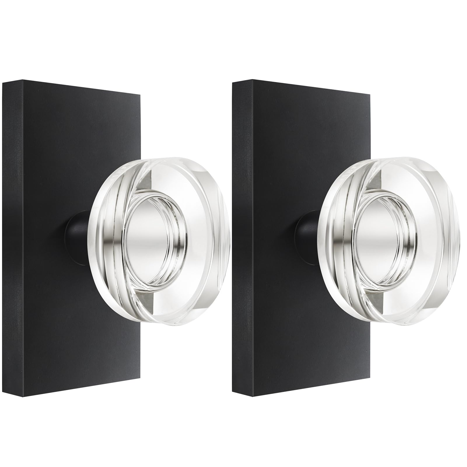 Black Glass Door Knobs with Lock - Privacy & Style -8
