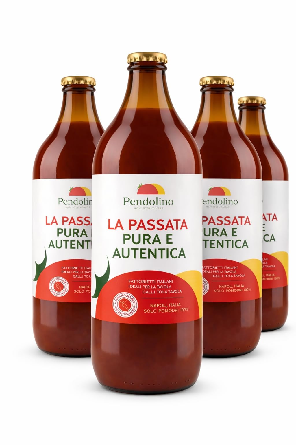 Passata Pura e Autentica di Pomodoro 650 g -100% Pomodoro Italiano Siccagno– Senza Sale e Conservanti – Agricola Pendolino (4, 2600, grammo)
