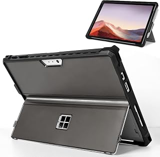 ケース 12.3インチ Microsoft Surface Pro 7 Plus/7/6/5/4/LTEに適合、保護用の頑丈なカバーケース、スタイラスペンホルダー付き、タイプカバーキーボードに対応